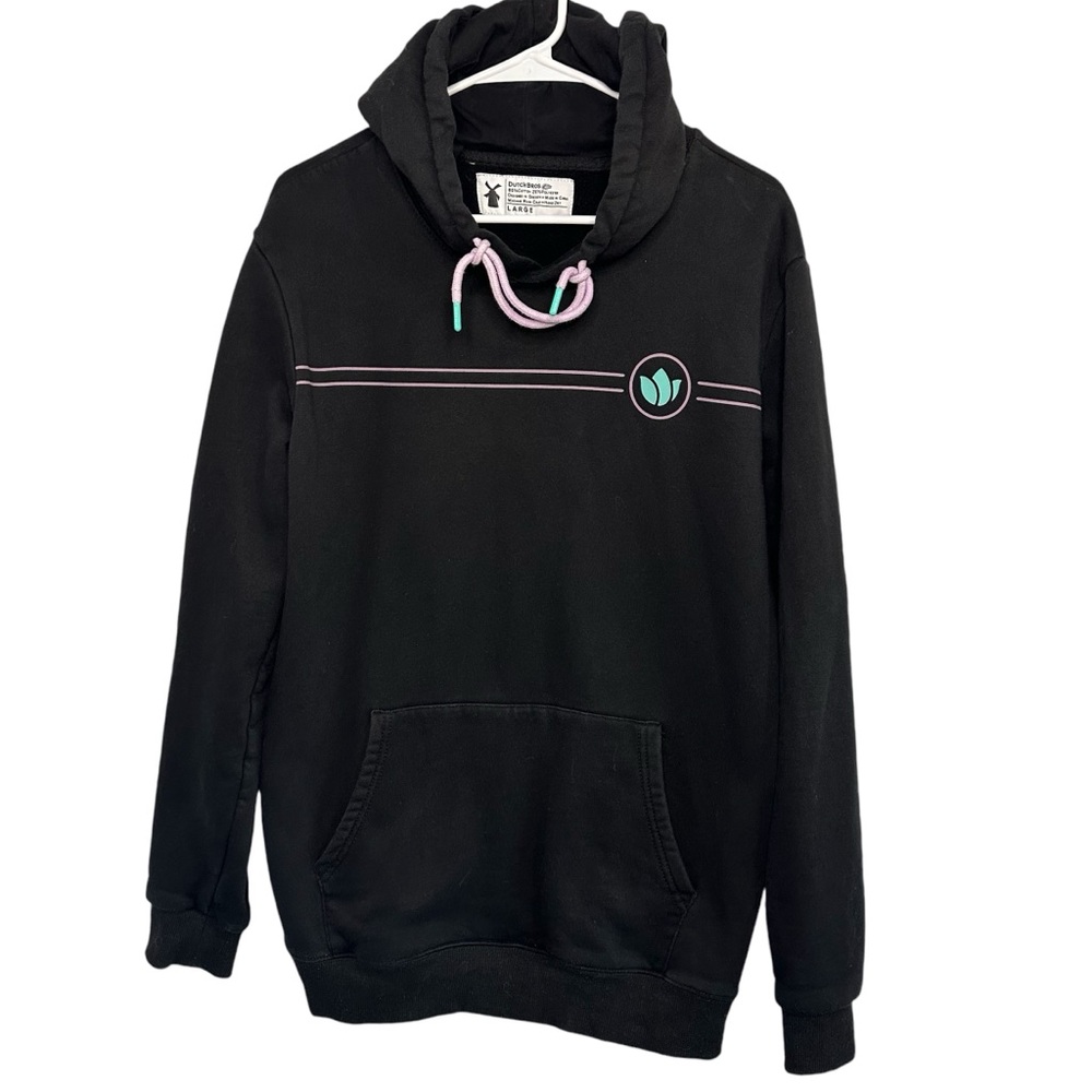 Dutch Bros LARGE Black W/Purple+Teal Hoodie “Guaranteed…” DB 1992